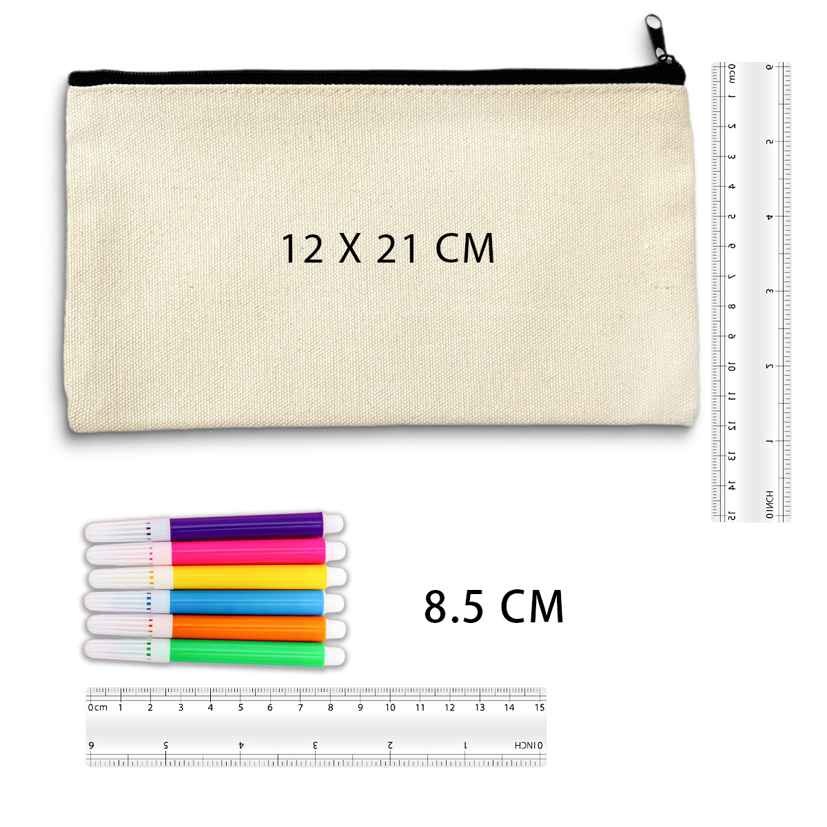 Amazon canvas pencil case set DIY children blank graffiti painting template watercolor pen cotton storage bag