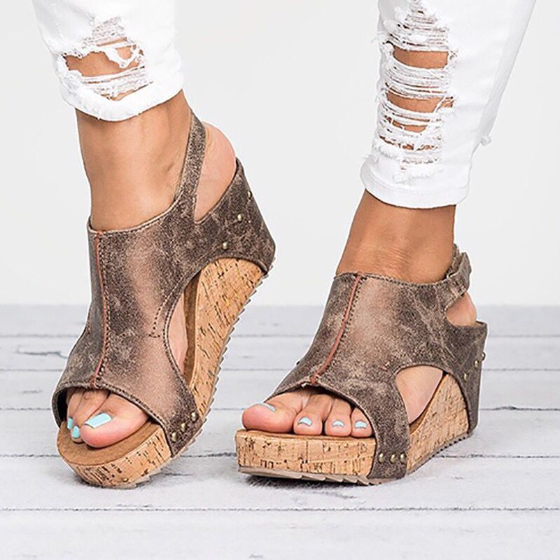 Amazon Roman Sandals Flat Platform Sandals Large Size Cross Border Women's Shoes Overtoe Women's Spot Sandals Women