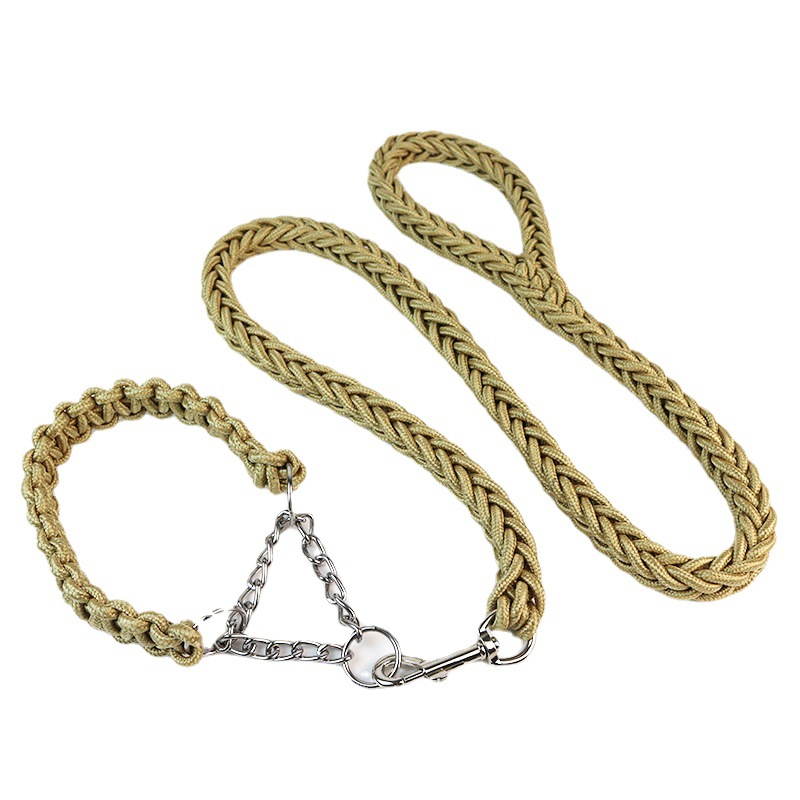 Jin Jia P rope woven pet leash dog P chain collar leash dog reflective 8 strands hand woven dog leash
