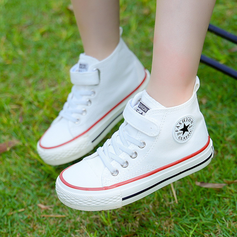 Children's High-top Canvas Shoes Kids Kindergarten Indoor Boys' Cloth Shoes Girls' Korean Style Spring Children's Shoes