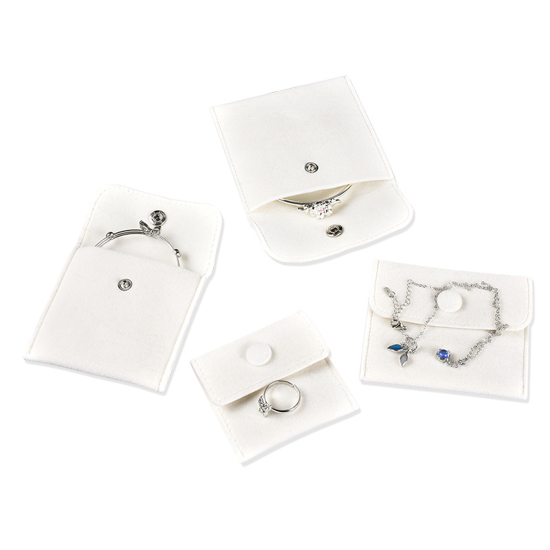 High-grade Jewelry Jewelry Bag Flannel Bag Snap Bag Delicate Velvet Ring Necklace Jewelry Storage Bag Earring Bag