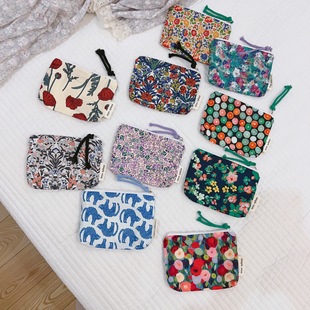 [Su Xi cloth bag] Retro floral change bag mini cotton bag lipstick earphone storage bag card bag moon bag