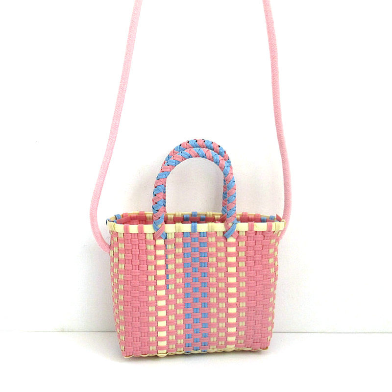 New Small Woven Bag Colorful Plastic Strip Small Square Bag Coin Purse Cute Small Bag Summer Beach Bag Crossbody Bag
