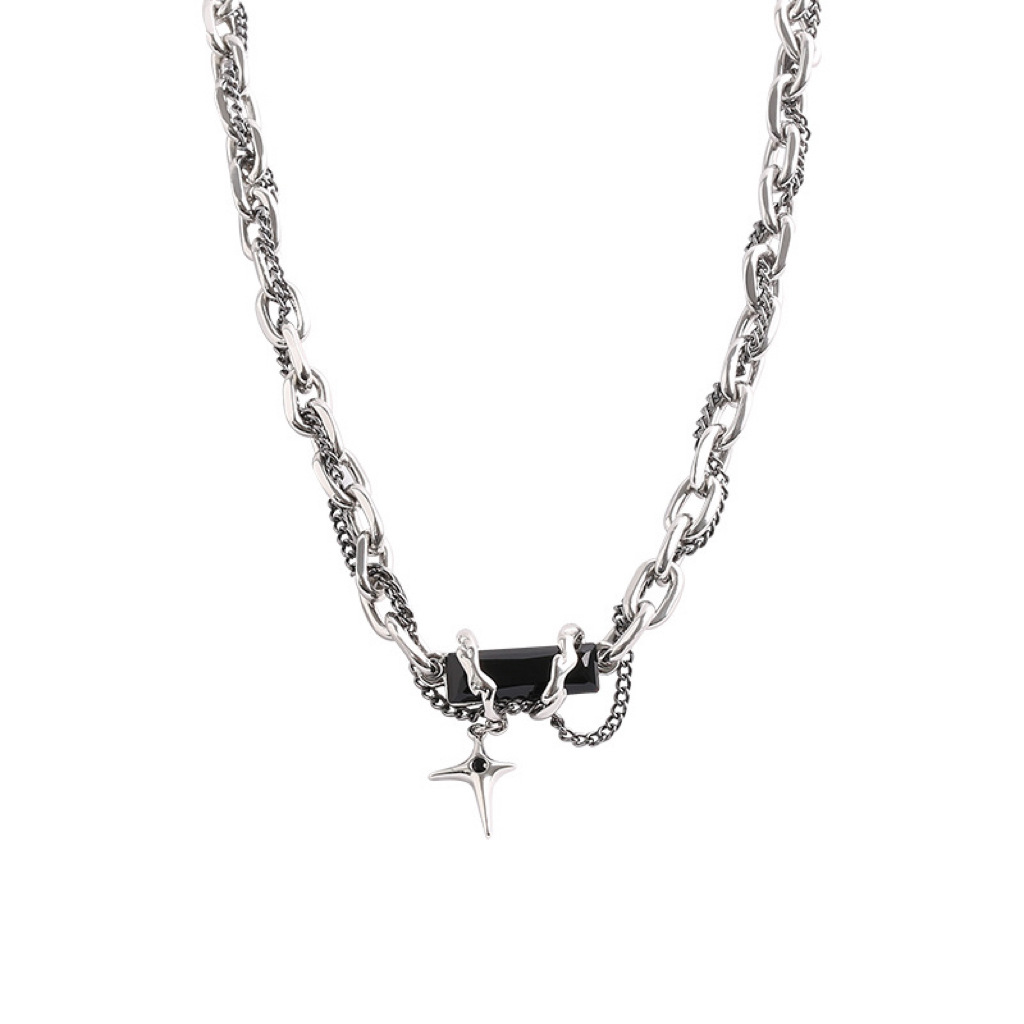 Star Necklace Men's Design Sense Niche Trendy Brand Clavicle Chain Women's ins Hip-Hop Accessories Men's