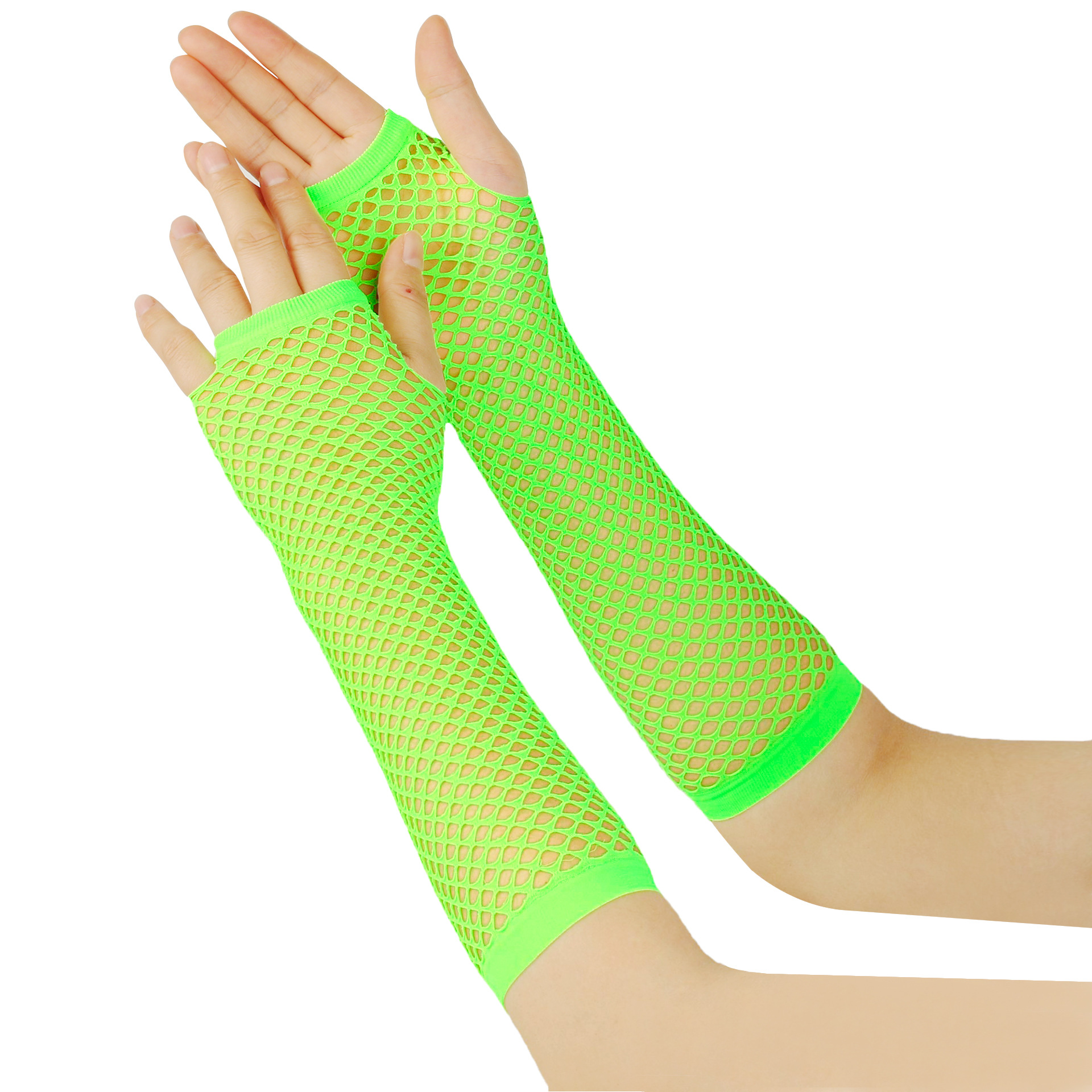 Gants élastiques en filet de pêche épais européens et américains, gants longs sexy punk, gants d'étiquette de fête en boîte de nuit à demi-doigts, gants transfrontaliers_voghion.com