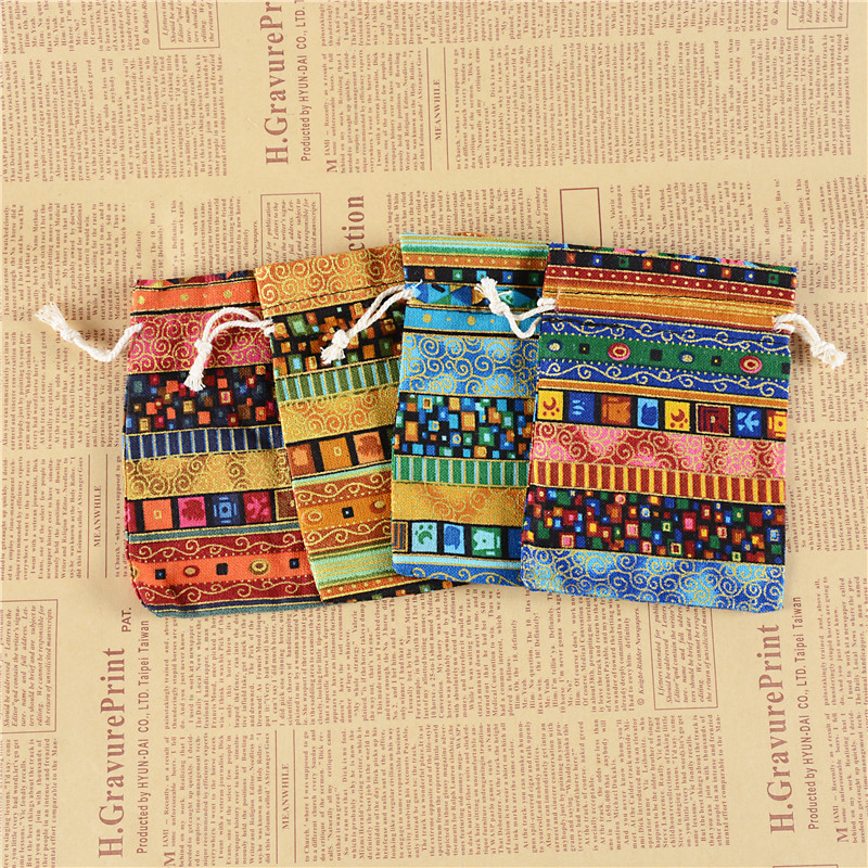 Wholesale ethnic style girdle text play Beads storage bag jewelry coin purse small cotton bag sachet bag