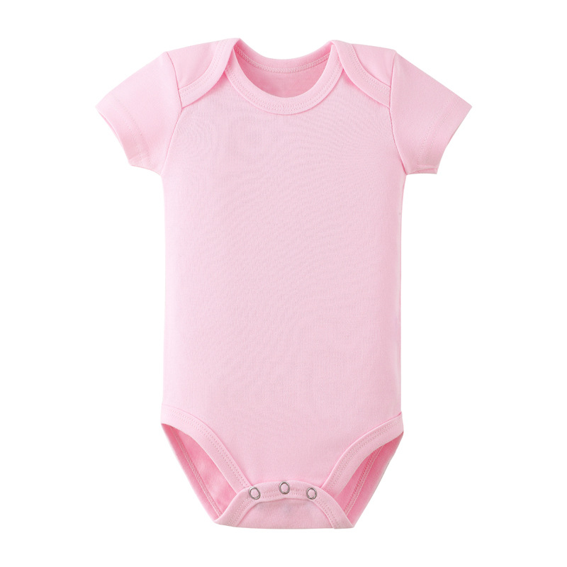 Factory direct baby Foreign Trade Cotton solid color short sleeve triangle ha clothes newborn jumpsuit men's and women's baby bag fart clothes