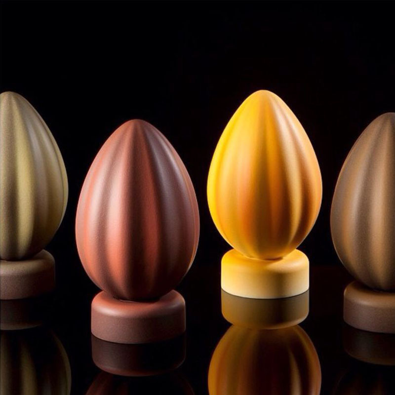 Easter two-piece single semicircle egg mousse cake mold DIY chocolate knock music silicone baking mold