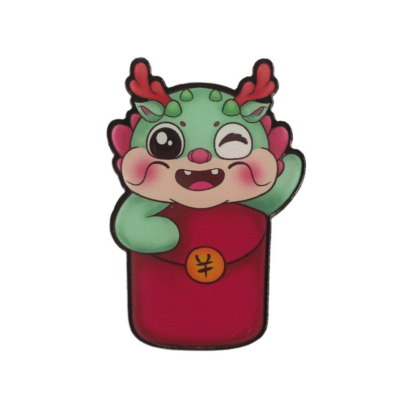 Cartoon dragon year acrylic brooch dragon badge backpack accessories gift patch gift