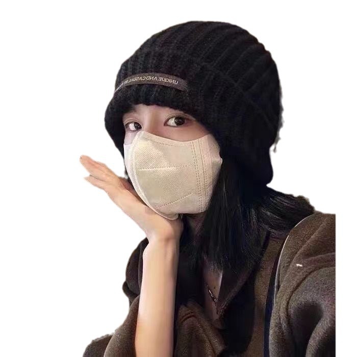 Winter Day South Korea warm hat female twist all-match outdoor pullover hat face-looking primary school student autumn and winter fashion knitted hat