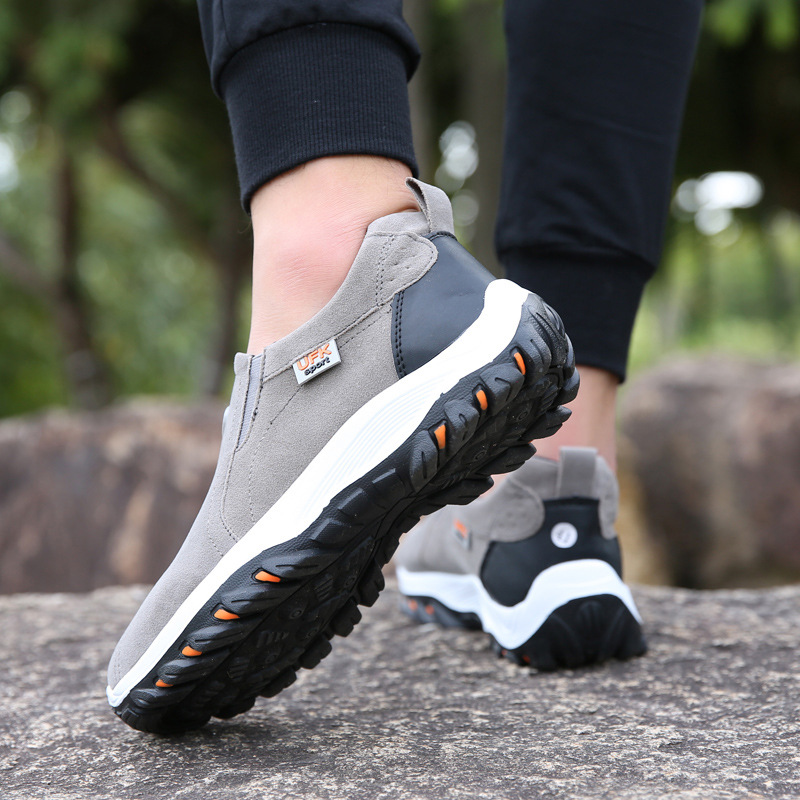 2023 cross mirror foreign trade plus size men's hiking shoes suede leather sports leisure outdoor shoes one-piece delivery
