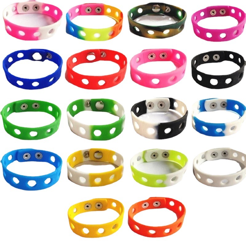 Cross-border special silicone hole wrist strap silicone porous wrist strap wrist strap assembly Cartoon Doll silicone bracelet