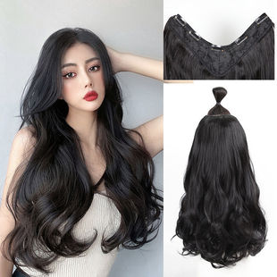 Wig Women's Long Hair One-piece Non-marking Long Curly Hair Wig Patch Fluffy Big Wave Invisible U-shaped Hair Extending Piece