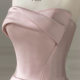 Pink Strapless Evening Dress Dress 2023 Autumn New Engagement Banquet Toast Dress Birthday Party Host Evening Dress