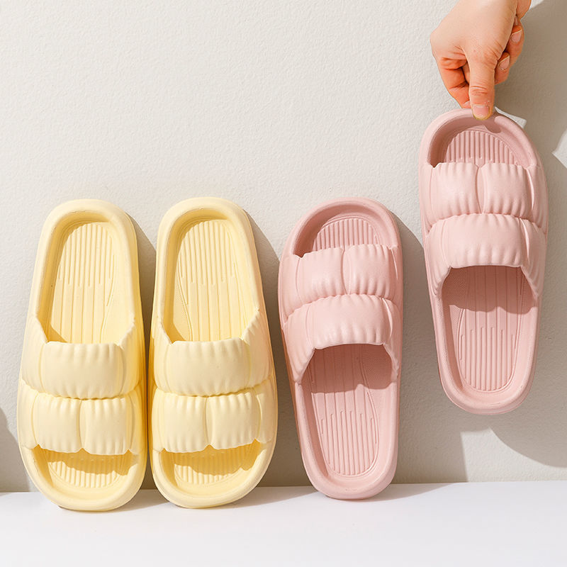 Slip-on Slippers Women's Summer Wear Thick-soled Soft-soled Slippers Men's Internet-famous Household Household Non-slip Couples in Bathroom