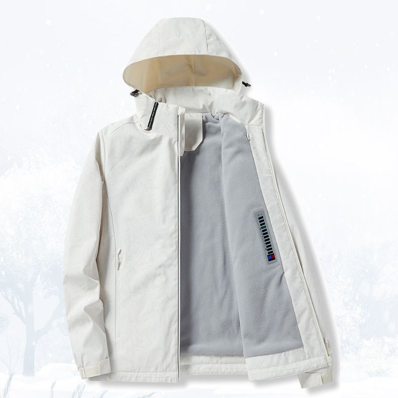 2023 Temperature Sensing fleece-lined Cotton Clothes Rush Clothes Couple's Windproof and Waterproof Remote Grain Single Jacket Embroidered