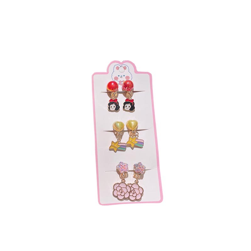 Children without ear hole ear clip new small rabbit pendant fake earrings little girl princess pendant cute earrings wholesale