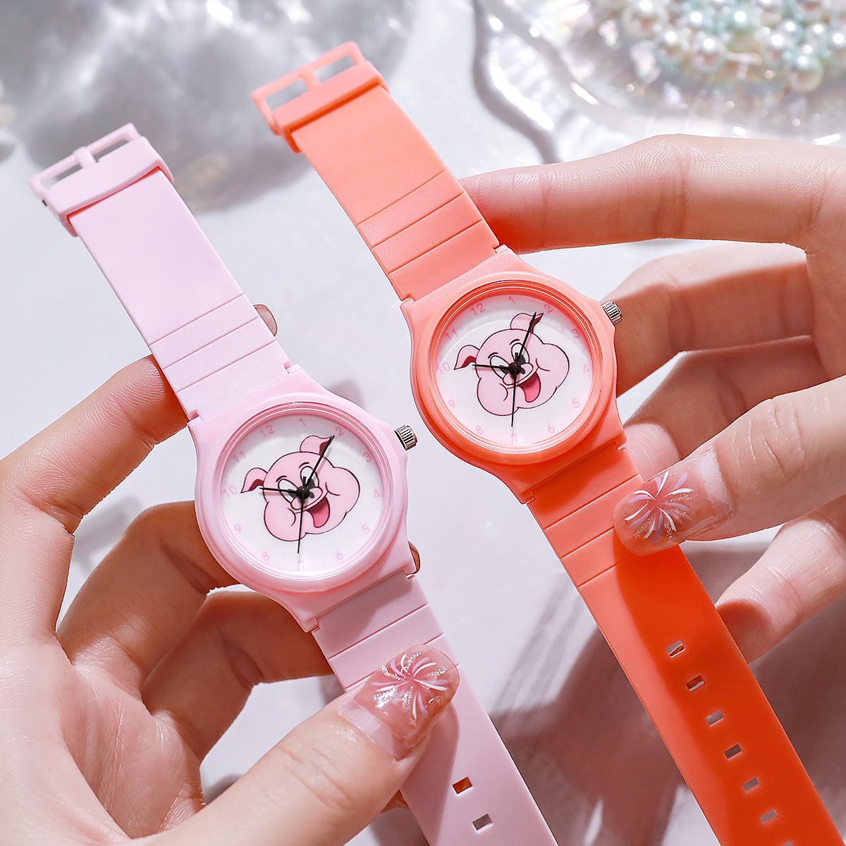 New cartoon pink piggy watch children watch time students children cute quartz watch cross-border wholesale generation