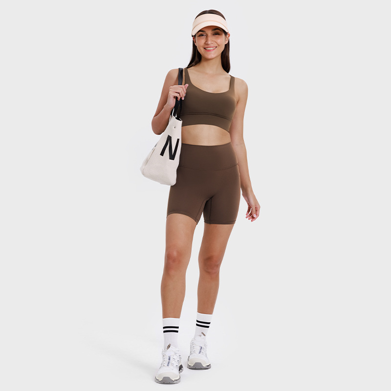 A generation of spring and summer new naked feeling no embarrassment line yoga shorts women's hip running fitness pants