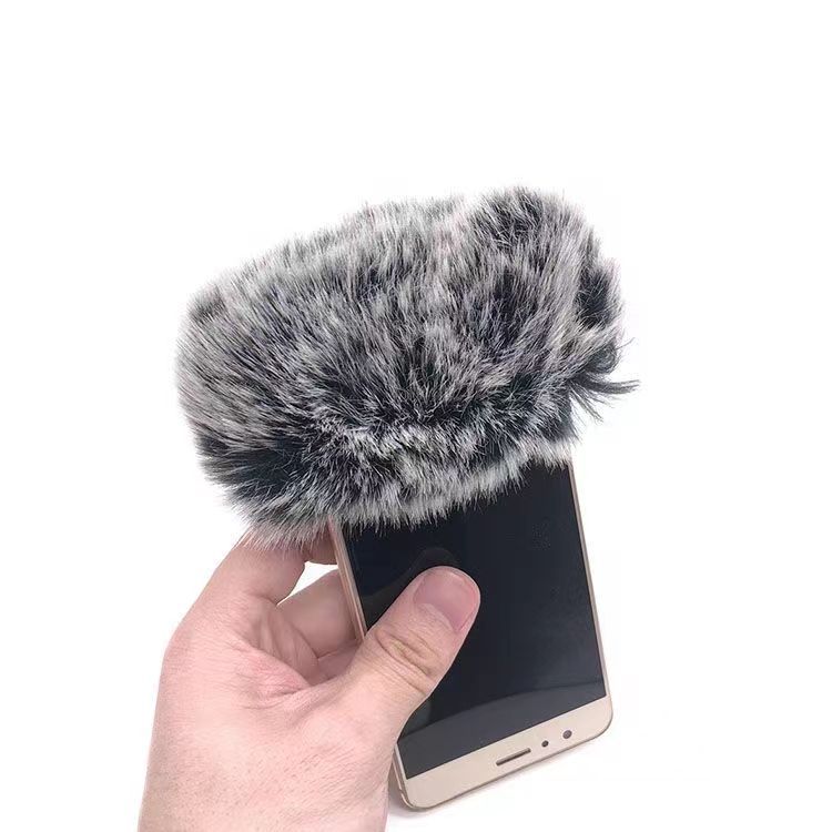 Suitable for Apple OPPO Xiaomi mobile phone windproof fur cover universal anti-spray fur cover mobile phone outdoor recording anti-noise