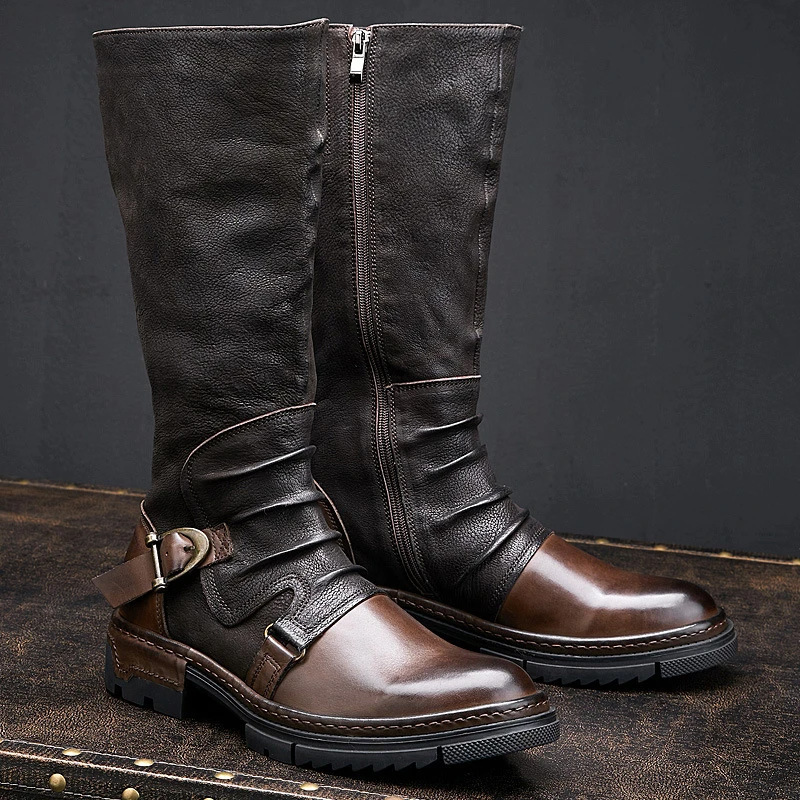 2021 manufacturers foreign trade low heel boots casual men's boots black brown 38-48 size wholesale agent