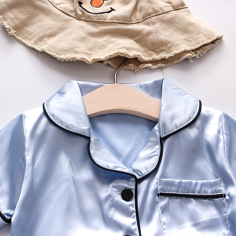 A generation of 2023 new summer BB98 solid color children's pajamas suit home clothing fashion style summer fashion
