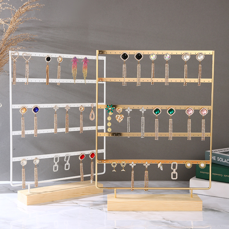 Metal jewelry rack porous multi-layer earrings ear studs display stand jewelry store live studio stall jewelry display props
