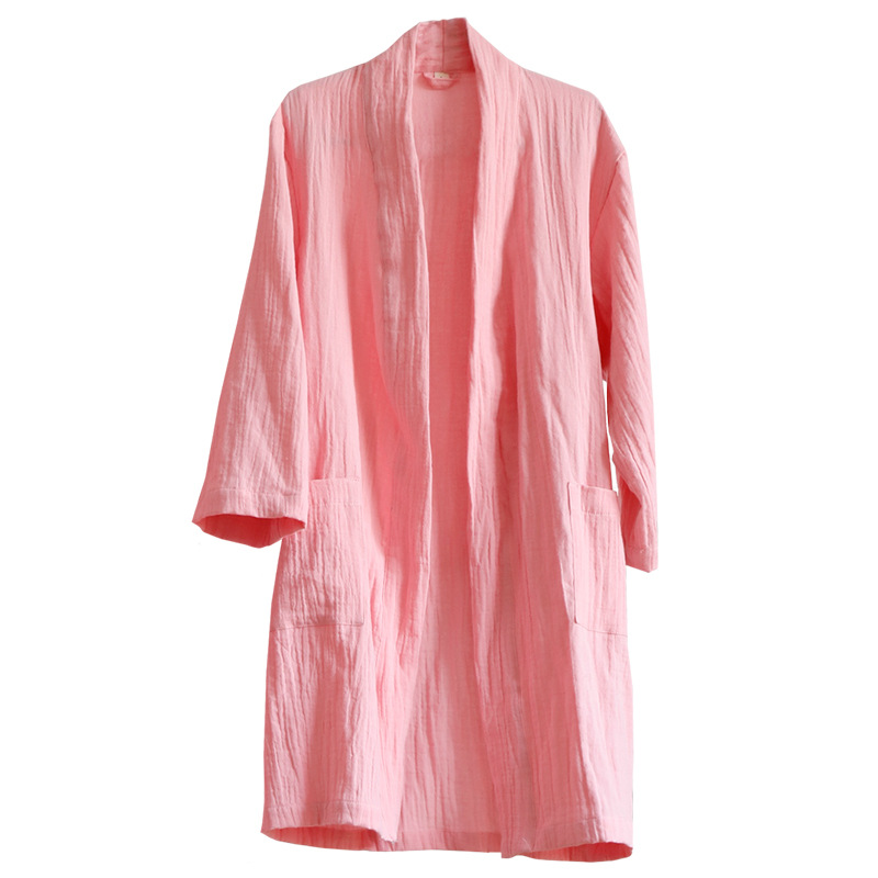 Japanese-style cotton double-layer gauze children's bathrobe bathrobe home clothing category A boys and girls absorbent soft spring and summer
