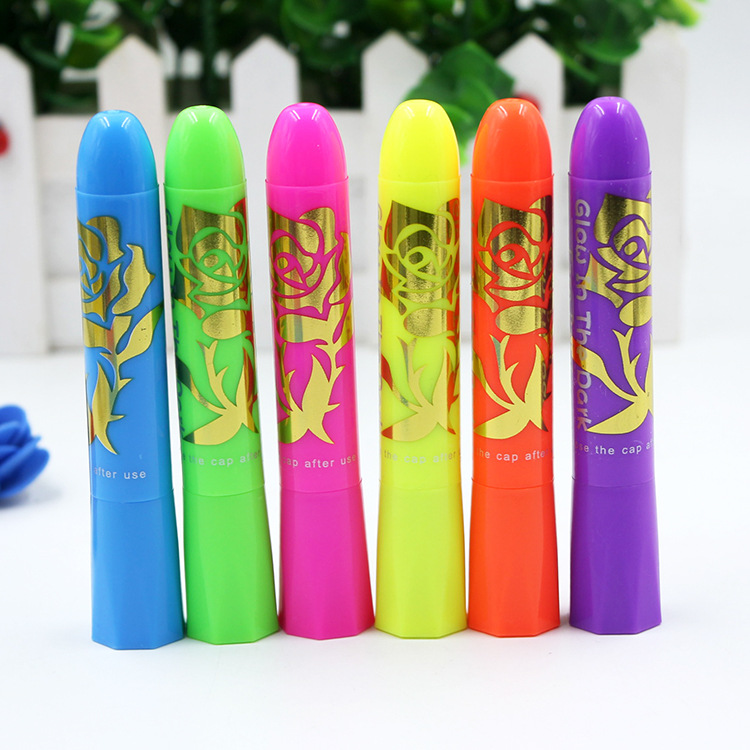 Luminous face color suit party Halloween event makeup props Diy non-toxic washable face painted crayons