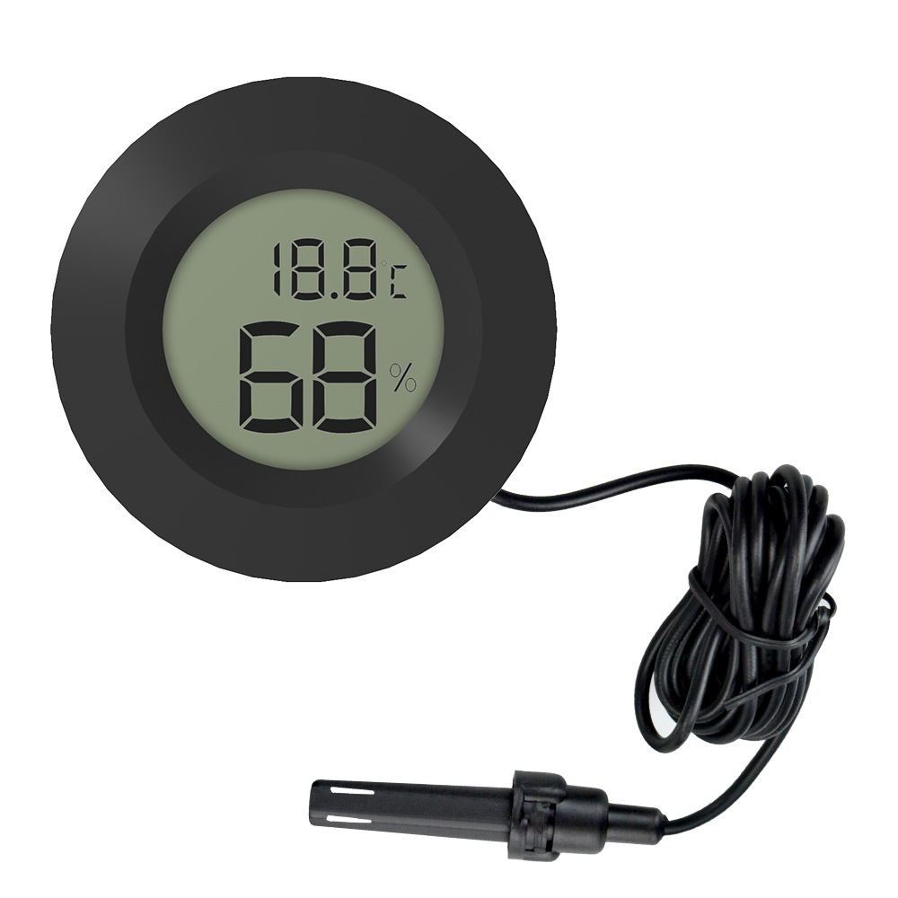 Factory 1.5 rice noodle round embedded electronic digital reptile pet temperature and humidity meter