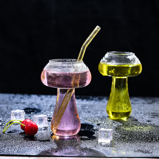 Mushroom Cup Glass Cocktail Cup Creative Personality ktv Bar Special Internet Celebrity Juice Drink Drink Cup