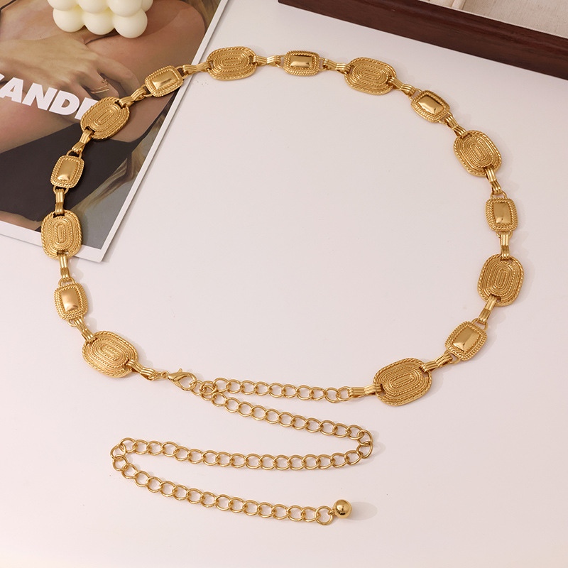 Foreign trade new model OEB carved retro waist chain for women cross-border metal elegant classic factory direct sales