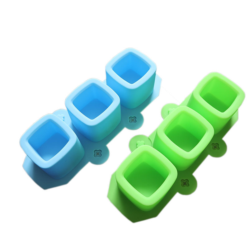 Cross-border exclusive for 3-piece silicone square ice Cup cocktail silicone ice cube tasteless fleshy flowerpot plaster mold