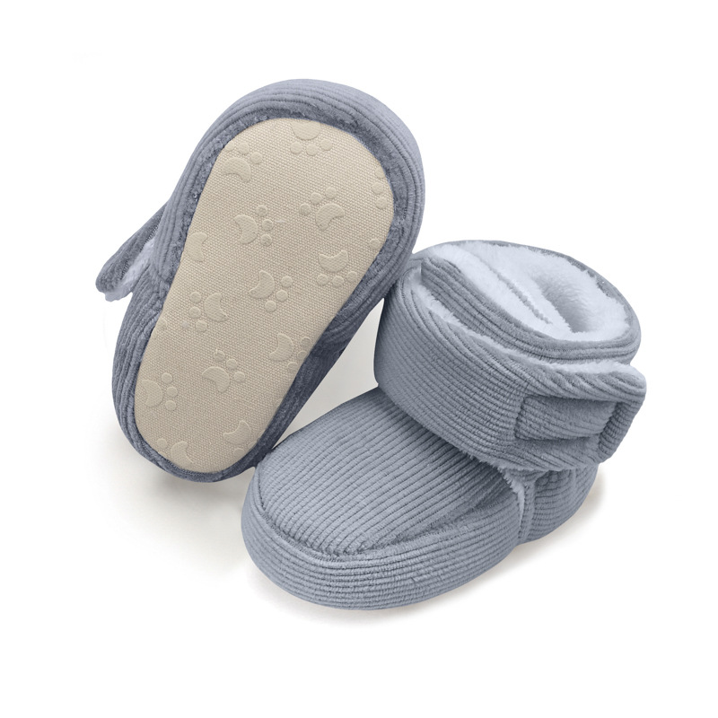 Winter thickened baby toddler shoes soft bottom fleece-lined warm men's and women's newborn pre-school shoes wholesale anti-slip non-slip