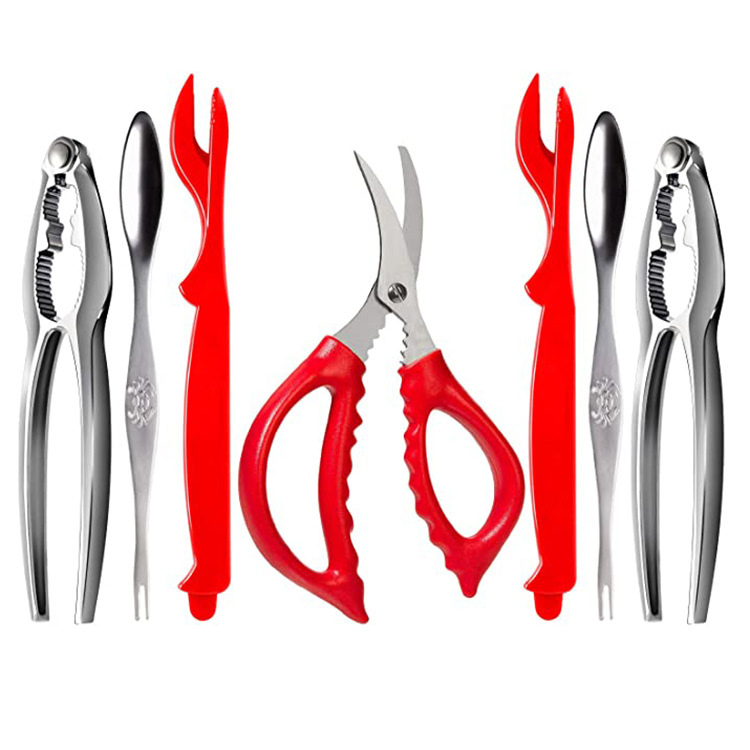Factory spot wholesale seafood tools set crab tools household 7-piece set gift storage bag meat tools