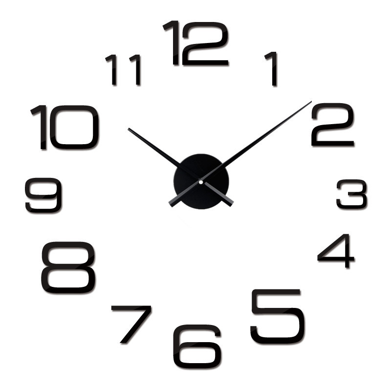 Amazon Hot Selling Second Sweeping Living Room Creative Clock European Clock Creative Wall Stickers Decorative DIY Acrylic Clock