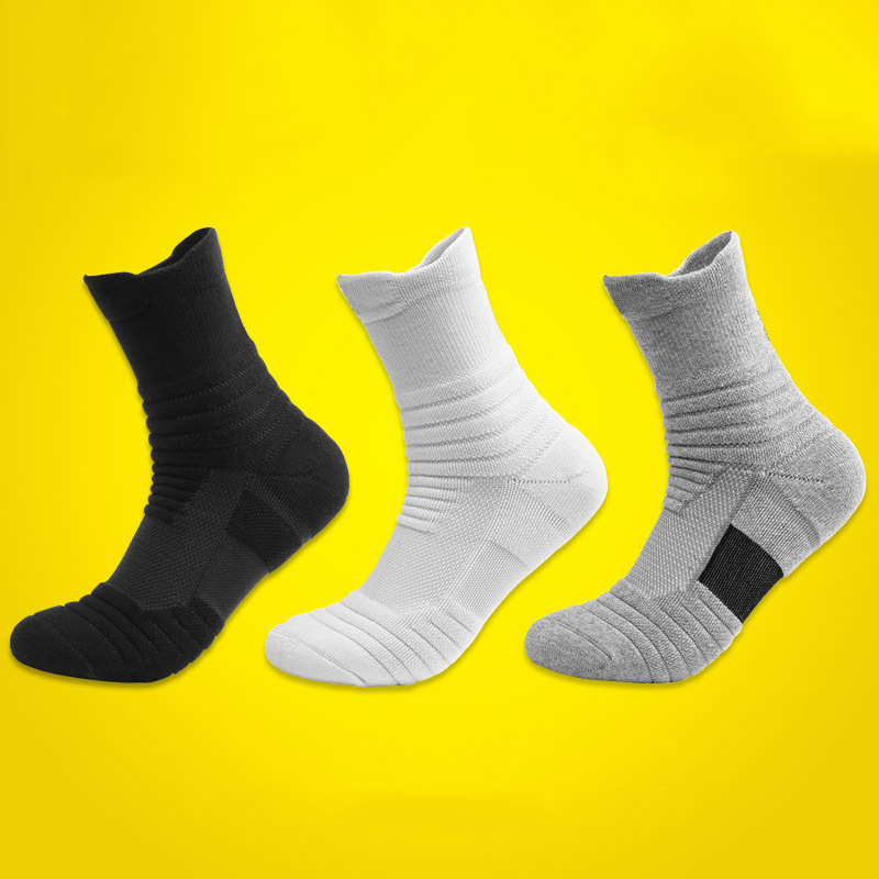 Elite Basketball Socks Men's Short Mid-tube Circled Towel Bottom Thickened Shock Absorbing Sweat Absorbing Breathable Zhuji Running Sports Socks
