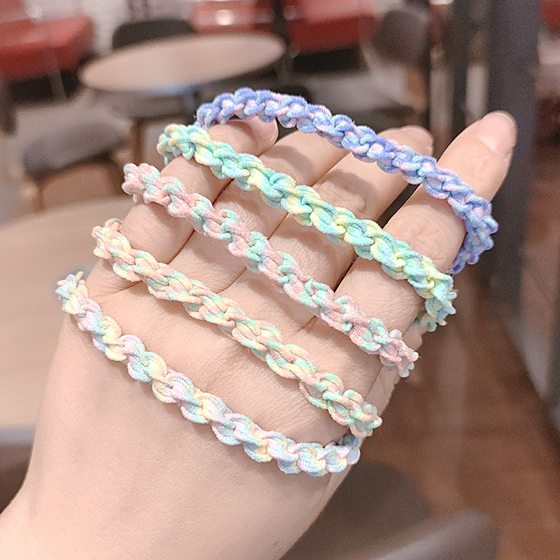 Basic Base Rubber Band Simple Knot Braided Hair Band Hair Rope High Elastic Durable Hair Rope Pony Tail Headwear