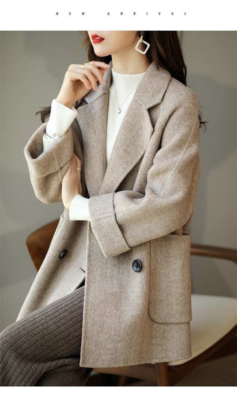 Mid-length woolen coat for women 2022 autumn and winter New loose slimming versatile Western style woolen coat trendy thick_voghion.com