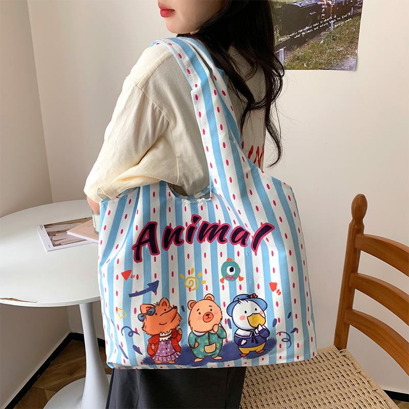 Bag Women's Vest Bag 2024 New Canvas Bag Floral Spring Tote Bag Student All-match Crossbody Shoulder Bag