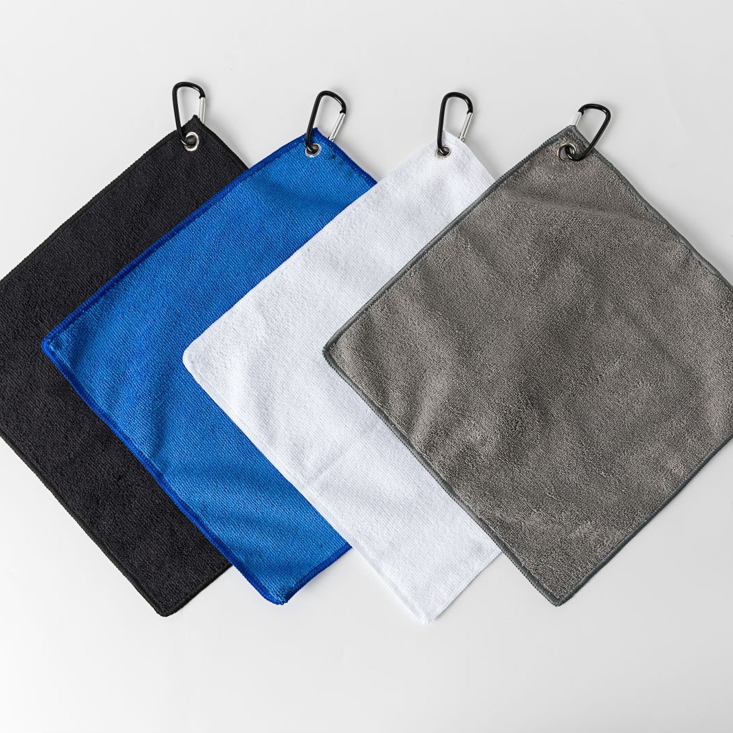 Golf towel polyester brocade towel outdoor sports towel gym sweat towel microfiber towel