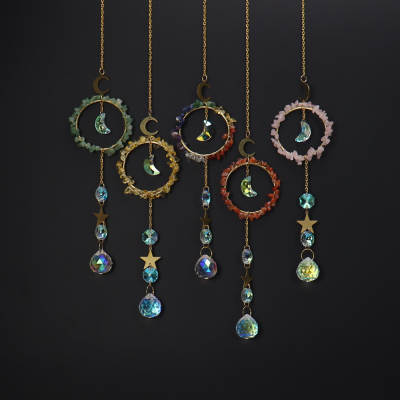 Tiktok live broadcast sun catcher Moon star crystal pendant lighting pendant decorative chandelier accessories T36