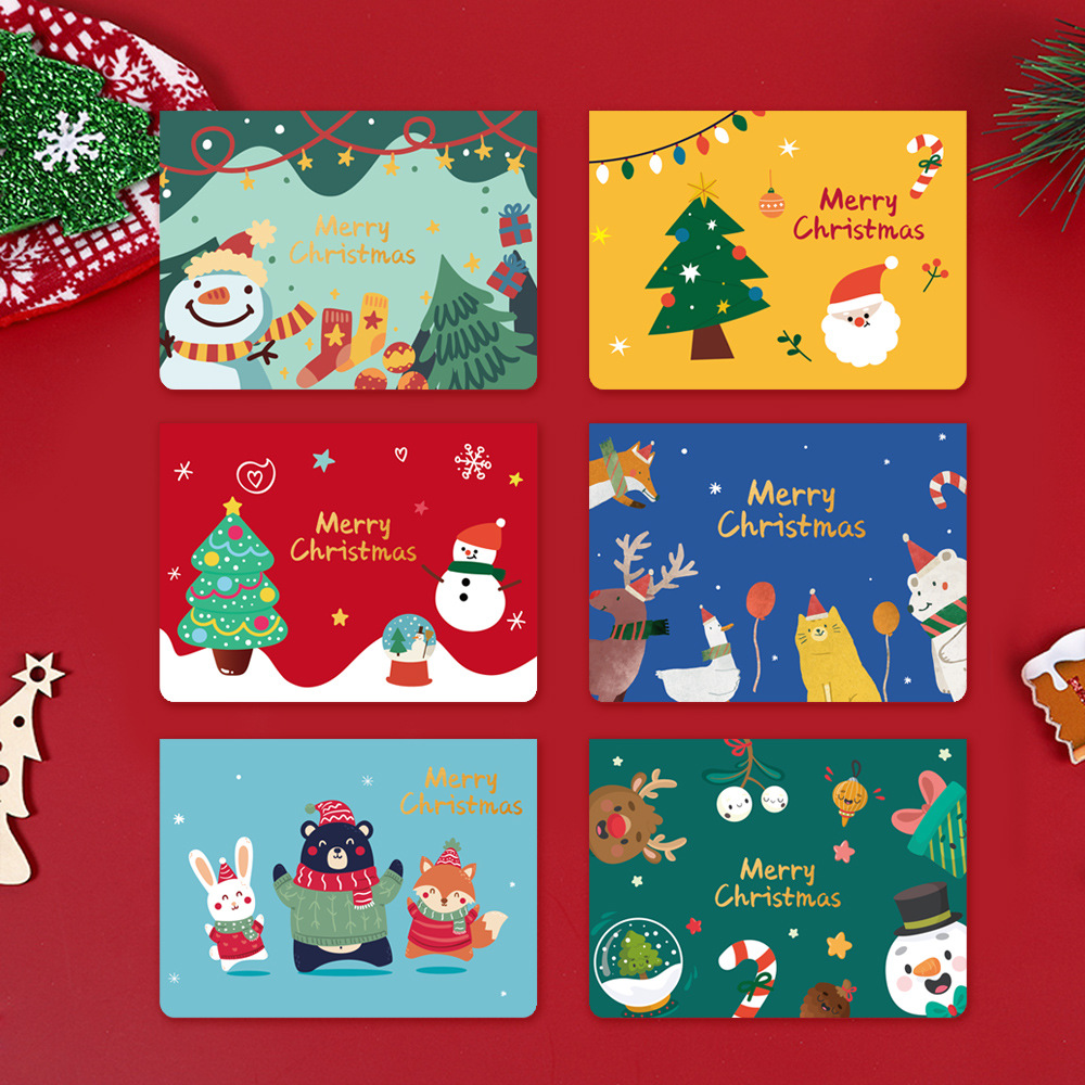 24PCS cross-border Christmas greeting card decorations small greeting card gift card Thanksgiving blessing foreign trade card