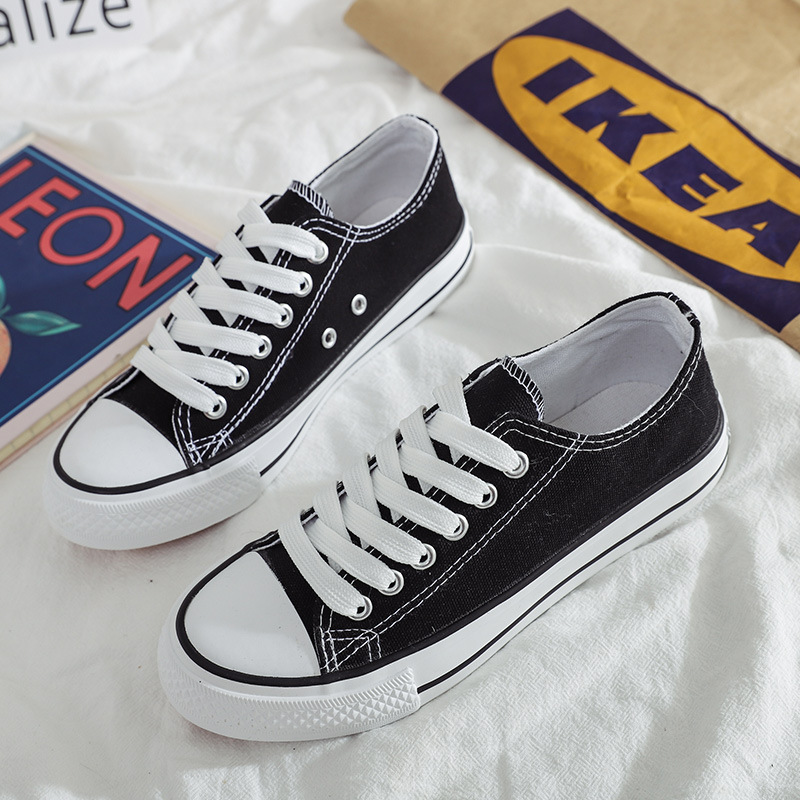 ins Fashionable Korean Style Low-cut Canvas Shoes Women's Classic Evergreen Students Rubber Shoes Sneakers Vintage Harajuku Lovers Shoes