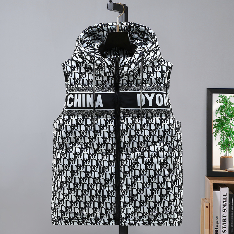 European station men's vest autumn and winter New letter printing warm African hot selling cotton vest fashion top fashion