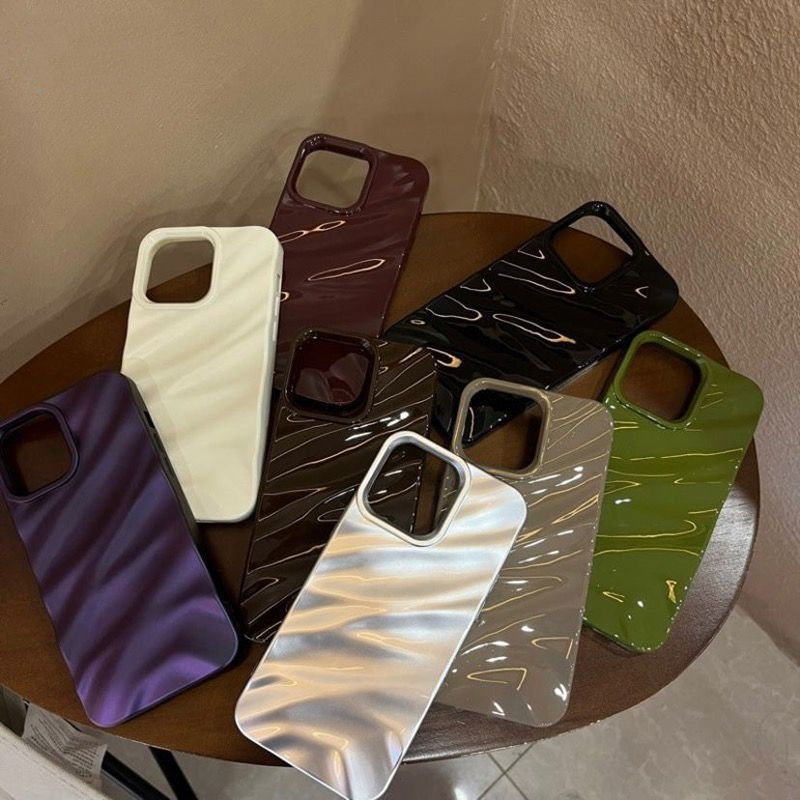 iPhone15promax高級感純色褶皺適用蘋果1312手機殼11小眾14pro軟