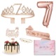 7 Rose Gold Crown Shoulder Strap Gift Box Pin Cake Decoration