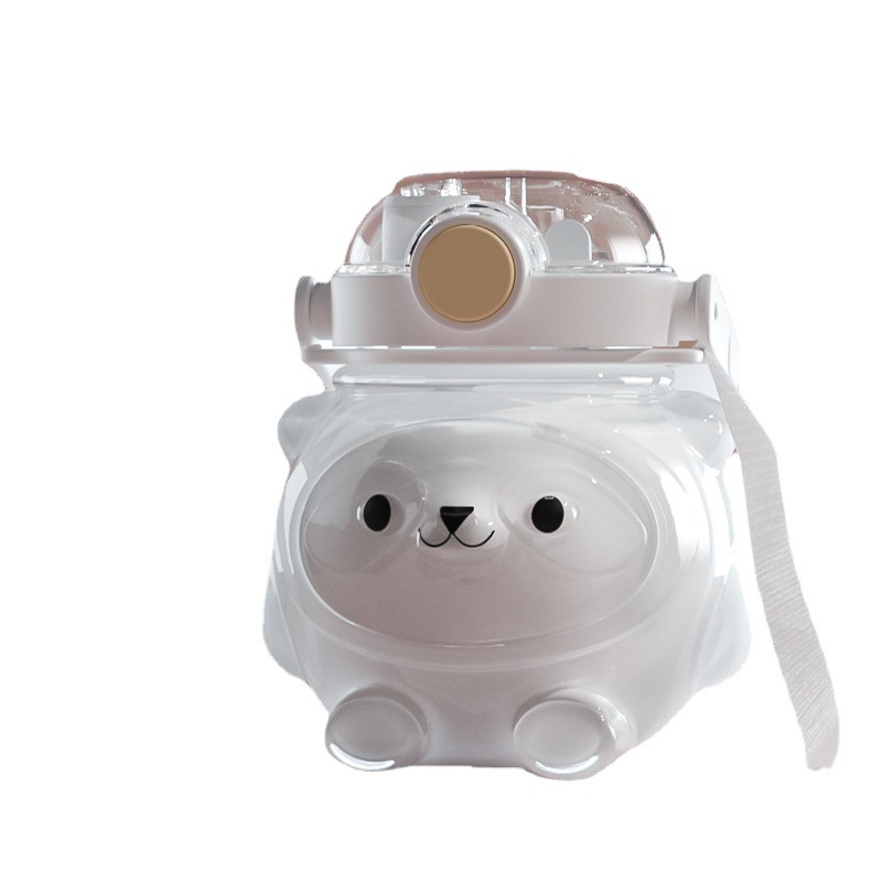 Super cute summer panda double drink high color value large capacity children's cartoon water cup plastic bear Sippy Cup Cup