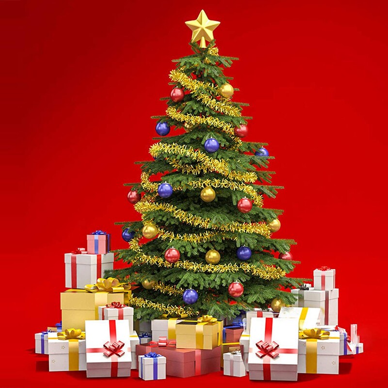越境クリスマス草条50フィートクリスマス毛条人工クリスマス花輪緑藤条結婚式パーティー装飾|undefined