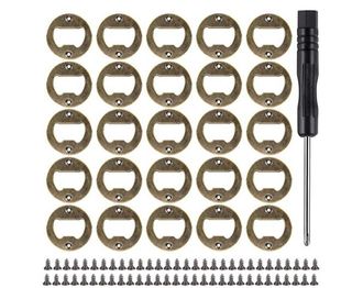 25 A pack of 4cm 4cm bronze brown bottle opener flat simple round beer bottle opener